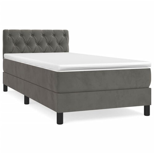 Maison Chic Box spring postelja - Vzmetna postelja z vzmetnico temno siva 80x200 cm žamet SL6903, (21902574) Slike