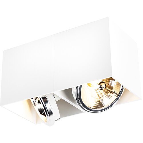 QAZQA Design spot bela pravokotna 2-svetloba - Box Cene