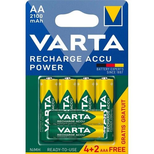 Varta -567R2USO set od 6 PUNJIVE NiMH baterije 4xAA 2100mAh + 2xAAA 800mAh, Ready2use, cena po 1 kom. Cene