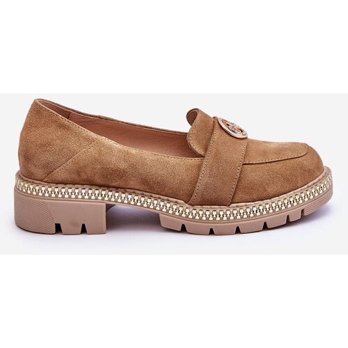 FILIPCZYK Elegant Suede Loafers Dark Beige Laverne Cene
