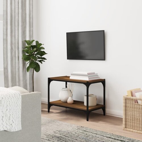 vidaXL TV omarica rjav hrast 60x33x41 cm inženirski les in jeklo Cene