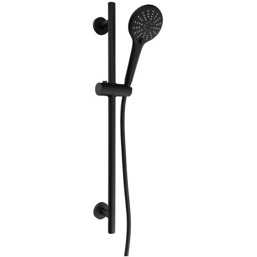 Sapho Mat crni mjedeni set za tu&amp;scaron; kabinu sa ručnim tu&amp;scaron;em/s kliznim nosačem 70 cm &amp;ndash; Slike