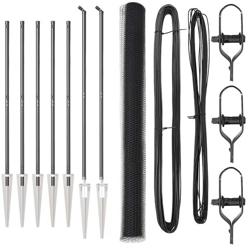 vidaXL Heksagonalna ograja Siva 1.6x10 m Jeklo, Stebrički za ograjo s zemeljskimi vijaki 7 kos Ø32 mm 180 cm Galvanizirano jeklo Cene