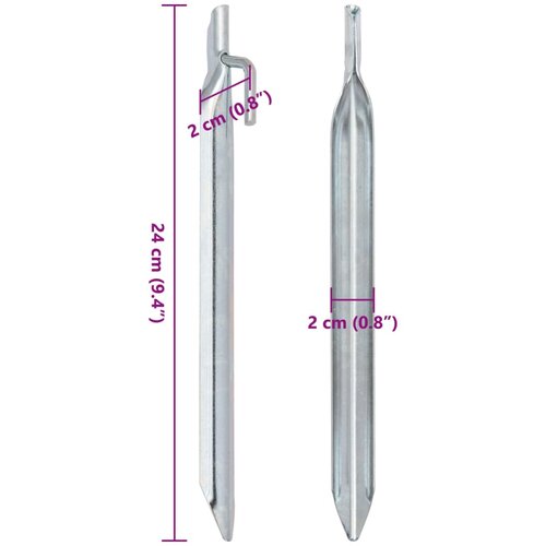  Klinovi za &amp;scaron;ator V-oblika 24 kom 24 cm &amp;Oslash; 20 mm pocinčani čelik Slike
