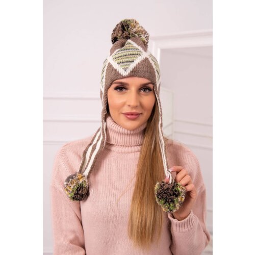 Kesi Women&amp;#039;s cap with long ears Eunika K322 cappuccino+ecru Slike