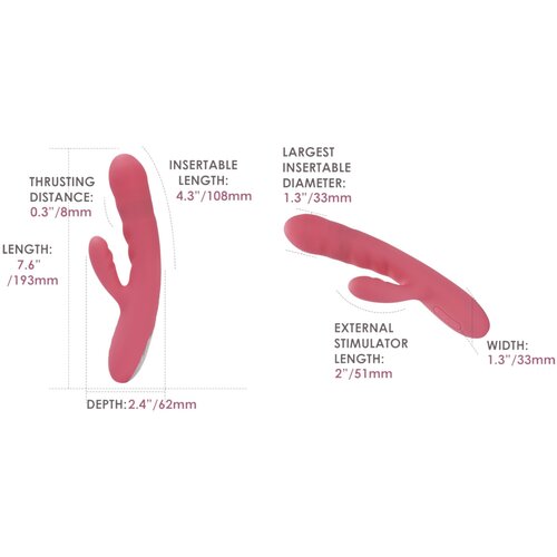 Svakom Avery Powerful Thrusting Vibrator Strawberry Pink Slike