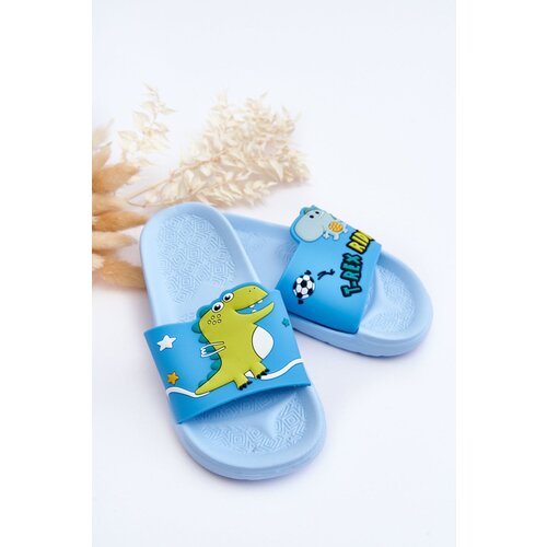 Kesi Children&amp;#039;s Dinosaur T-Rex Slides Blue Bernis Slike