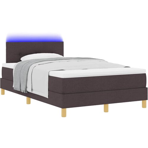  LED Box Spring Krevet Tamno smeđa 120 x 200 cm tkanina Slike