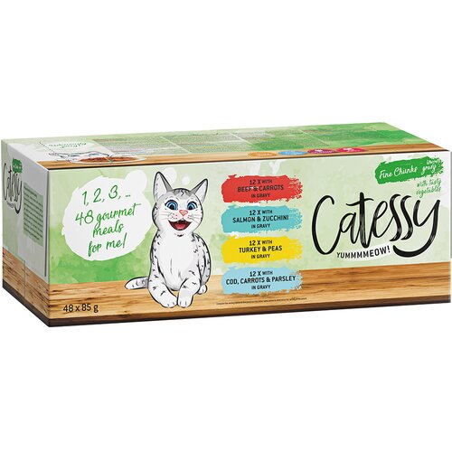 Catessy delikatesni zalogajčići s povrćem u umaku, s 4 vrste - 48 x 85 g Slike