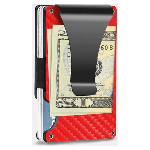 TOSN Kovinska denarnica Delgada rdeča
