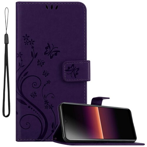 Cadorabo Sony Xperia L4 in klasična temno modra - ovitek v cvetličnem dizajnu z magnetnim zapiranjem, stoječo funkcijo in režami za kartice, (20860025) Cene