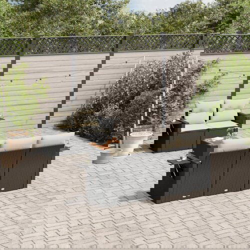 vidaXL 6-dijelni set vrtnih sofa s jastucima crni od poliratana Cijene