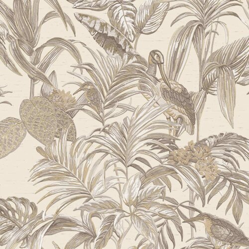 DUTCH WALLCOVERINGS Tapeta Bird-of-Paradise krem Slike