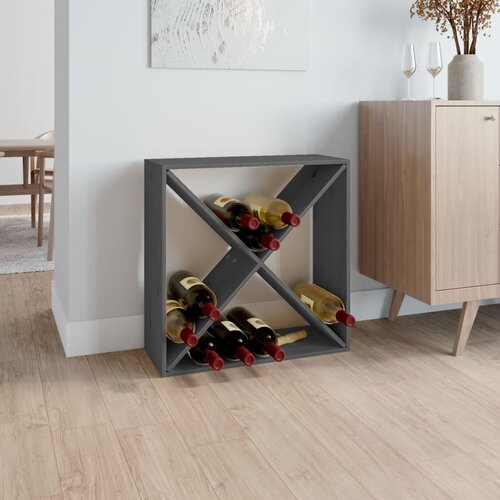 Ormarić za vino sivi 62 x 25 x 62 cm od masivne borovine Cijene
