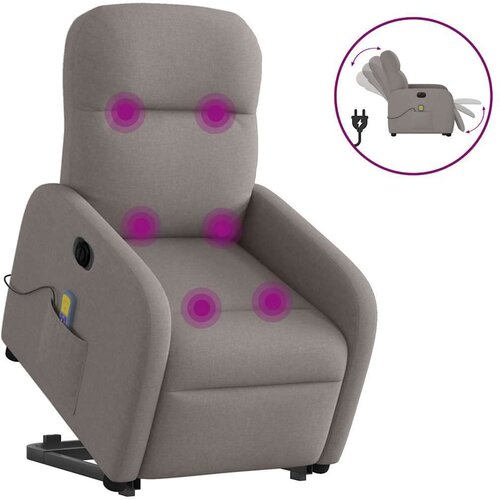 vidaXL Električni masažni naslanjač s funkcijo vstajanja taupe Cene