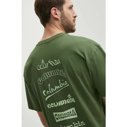 Columbia Kratka majica Burnt Lake moška, zelena barva, 2071711
