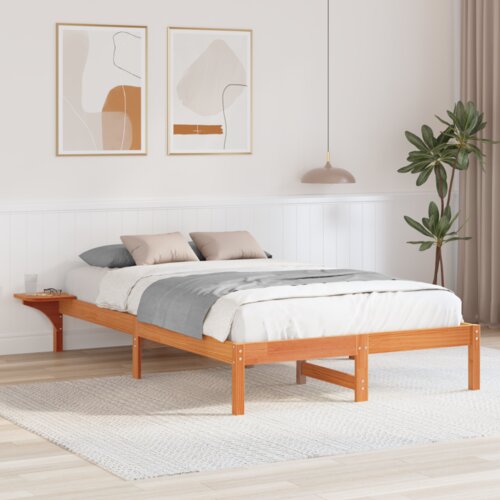  Krevet s okvirima i noćnim ormarićima Smeđa 135 x 190 cm Slike