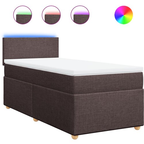 Maison Chic Box spring postelja - Vzmetna postelja z vzmetnico temno rjava 100x200 cm blago SL22931, (21891700) Cene