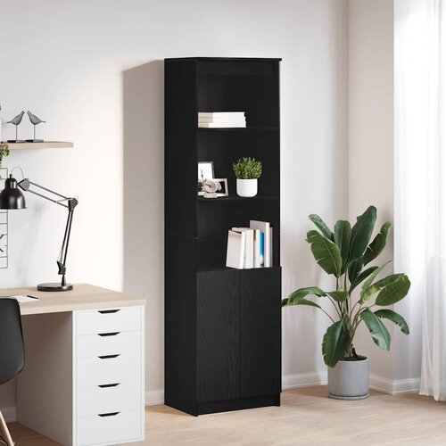  Visoka komoda crni hrast 50x35x180 cm od konstruiranog drva Cijene