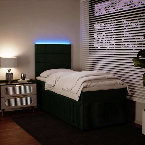 VidaXL Box spring krevet s madracem tamnozeleni 90x190 cm bar&amp;scaron;unasti Slike
