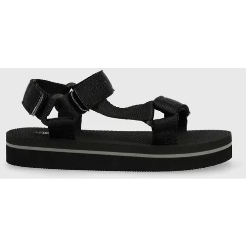 Polo Ralph Lauren Otroški sandali črna barva
