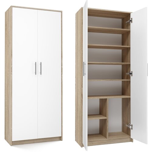 TOP E SHOP Oliv 2D White Sonoma Bookcase - Modern and Functional Storage Solution, (21738635) Cene