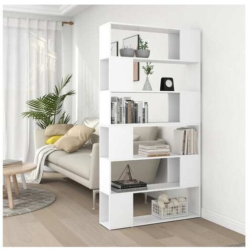  Knjižna omara za razdelitev prostora bela 100x24x188 cm Cene