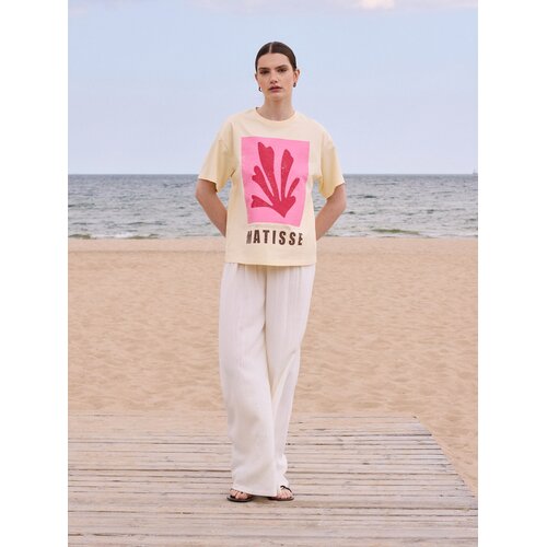 Reserved LADIES` TROUSERS & BELT - krem Cene