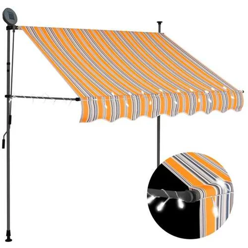  Ročno zložljiva tenda z LED lučmi 150 cm rumena in modra