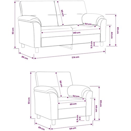  Set sofe 2 pcs Svijetlo zelena Bar&amp;scaron;un - Svijetlo zelena Jednostruka + Dvostruka (140 cm) Slike