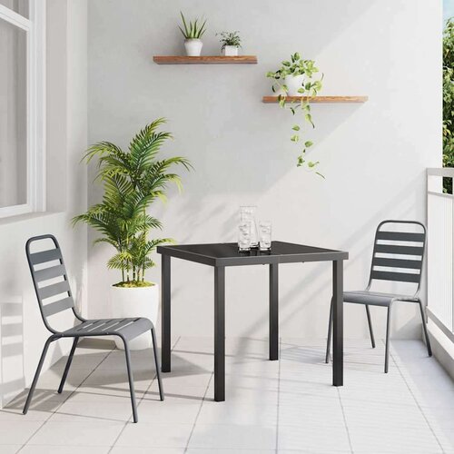 vidaXL komplet za jedilnico v vrtu 3 pcs temno siva jeklo Cene