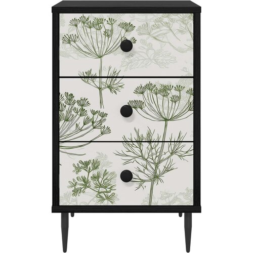  Noćni ormar GOTHA 2 kom. Crni hrast 36 x 33 x 61 cm Slike