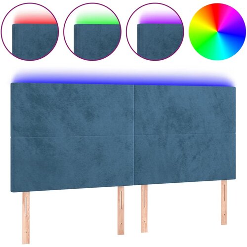 Maison Chic led posteljno vzglavje - vzglavna omarica - nočna omarica temno modro 180x5x118/128 cm žamet, (21710241) Cene