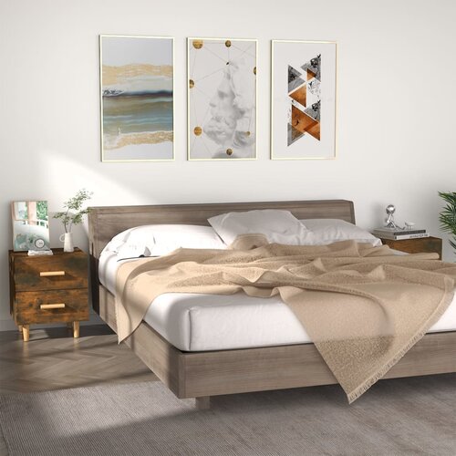 vidaXL noćni ormarići 2 kom boja dimljenog hrasta 40 x 35 x 47,5 cm Cijene