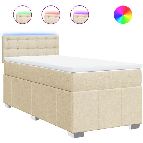 Maison Chic Box spring postelja - Vzmetna postelja z vzmetnico krem 80x200 cm blago SL23740, (21880080) Cene