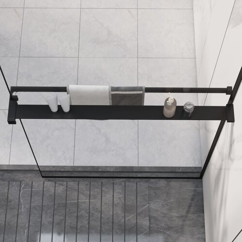 vidaXL Polica za zid tuš-kabine crna 80 cm aluminijska Cijene