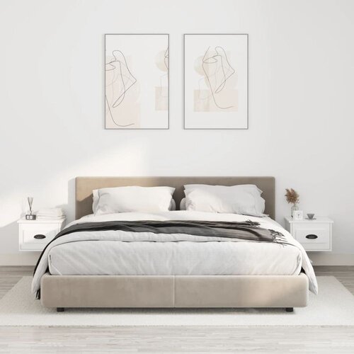  Stenska nočna omarica 2 kosa bela 41,5x36x28 cm Slike