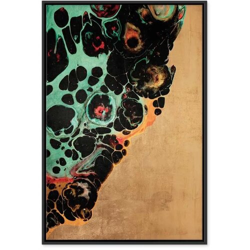  Slika - Composition of Micro Shapes (1-part) - Abstract Forms of Colors 40x60 U crnom drvenom okviru Slike