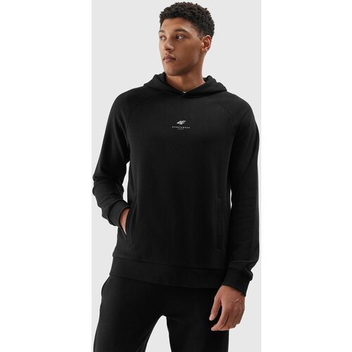 4f Men's Hooded Sweatshirt Without Fastening and Hooded Organic Cotton - Black Cijene