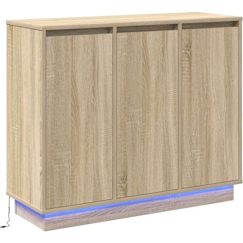 vidaXL Komoda s LED rasvjetom, Sonoma hrast, 90x32x75 cm, konstruirano drvo Cene