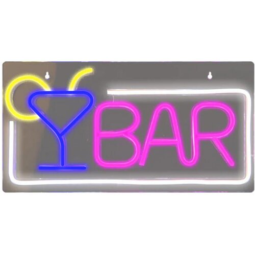 Sbs Bar viseči neonski LED znak roza/večbarvni, (5000279451) Cene