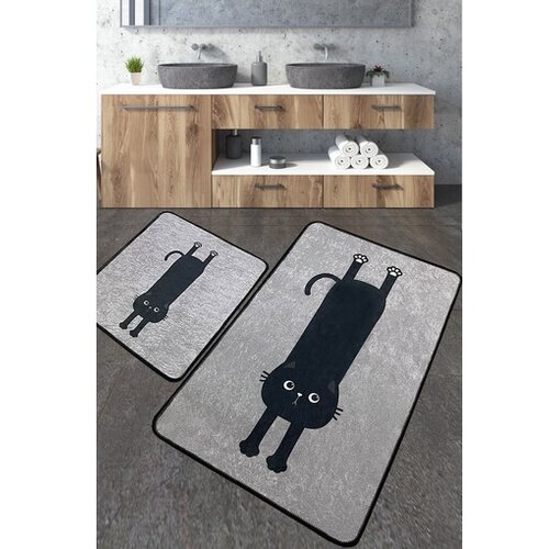 Lessentiel Maison Črne/sive kopalniške preproge v kompletu 2 ks 60x100 cm Comfort – Cene