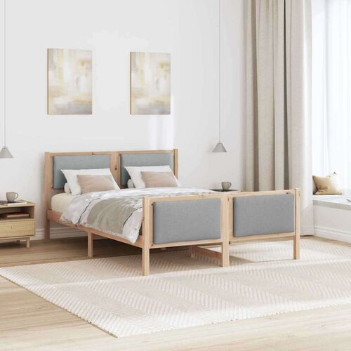  Okvir za krevet Svijetlo siva 150 x 200 cm tkanina Slike