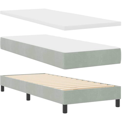  LED Box Spring Krevet Svijetlo siva 80 x 200 cm Bar&amp;scaron;un Slike