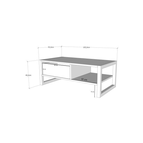  Konferencijski stočić HALDIZEN 55x105 cm crna/smeđa Slike