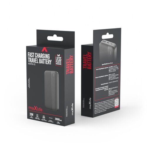 Maxlife Power Bank MXPB-02 PD QC 20W 20000 mAh Black Cijene