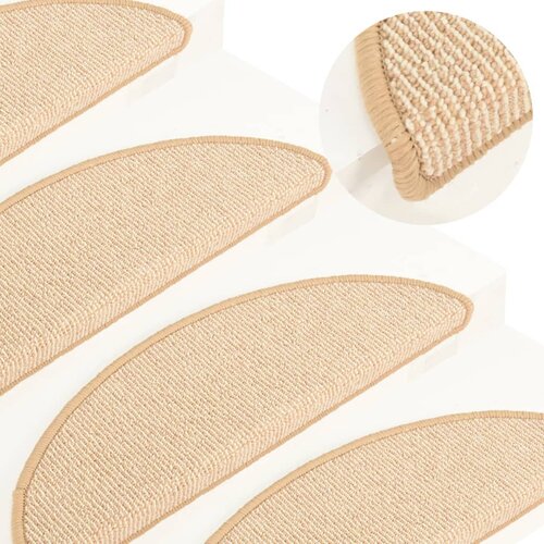 VidaXL Preproge za stopnice 15 kosov krem 56x17x3 cm Slike