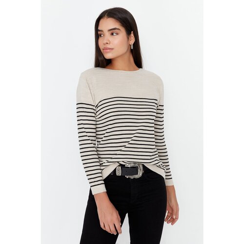 Trendyol Stone Striped Knitwear Sweater Cene