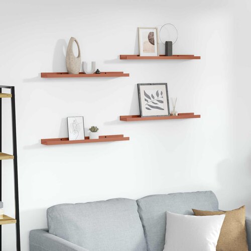  Polica na zidu 4 pcs Crvena 60 x 9 x 3 cm Konstruirano drvo Cijene