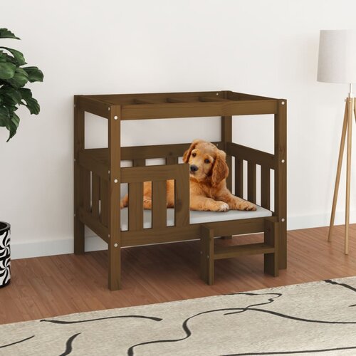vidaXL Krevet za pse boja meda 75,5 x 63,5 x 70 cm od masivne borovine Cijene